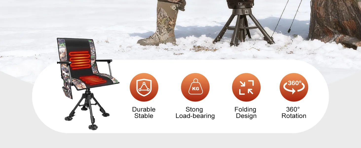 heavy duty swivel heated hunting chair