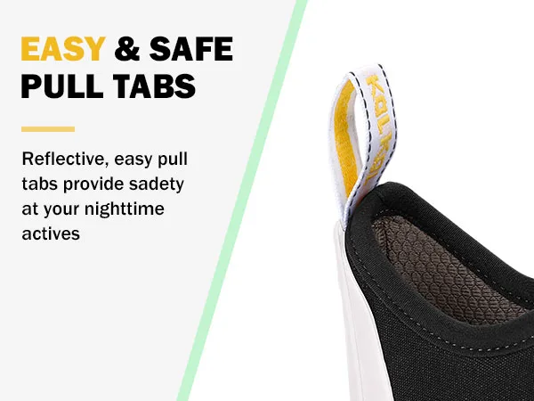 reflective pull straps to easily wear the deck boots