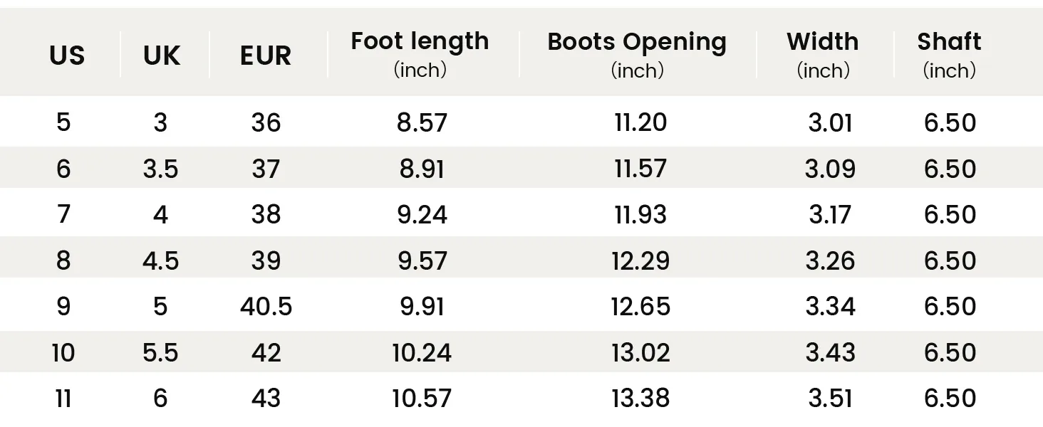 women deck boots size chart-KK108 stylish