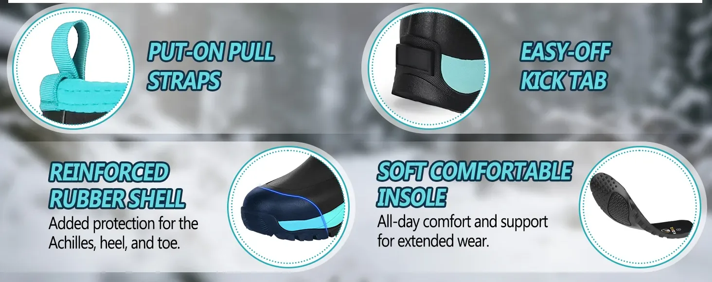 Kalkal farm boots with rubber shell, heel plate and comfortable insole features