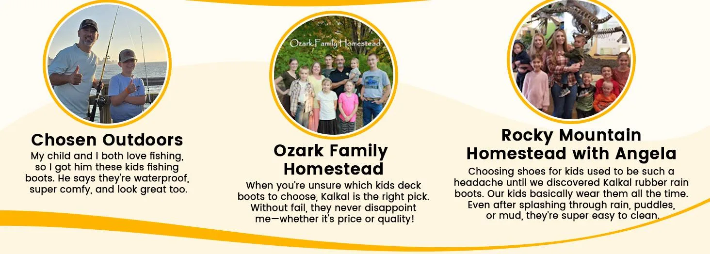 good reviews from customers for Kalkal kid's deck boots