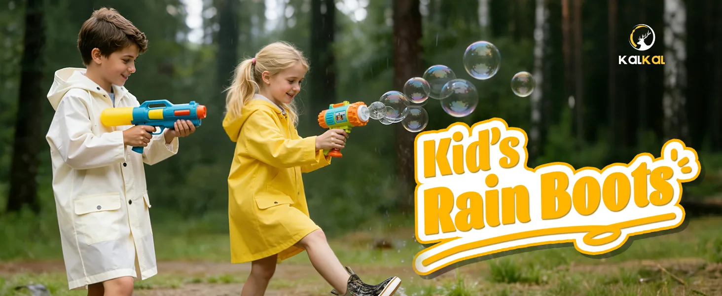 Kalkal kid's rain boots, best for outdoor fishing, camping and rainy day play