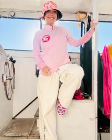 pink ladies deck boots - tested by influencer@Texas Shrimp Diva