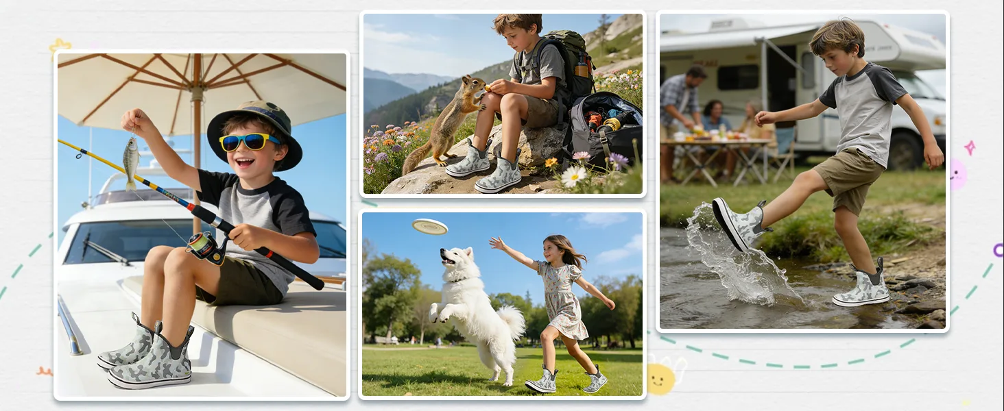 these Kalkal rubber boots for kids are best for kids playing outside in wet days