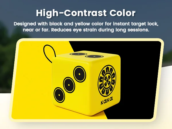 6 sided archery cube target in high-contrast color
