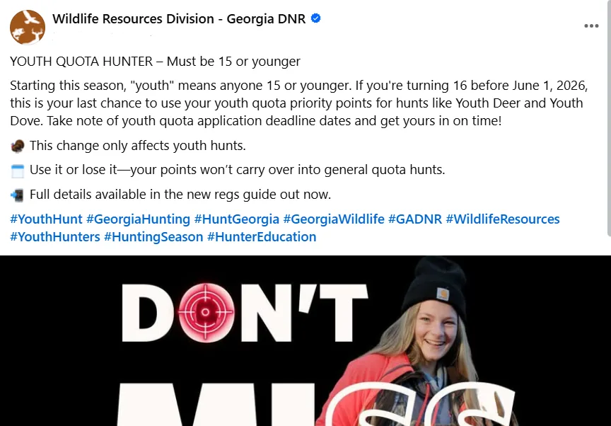 Georgia Youth Hunting Age Restriction
