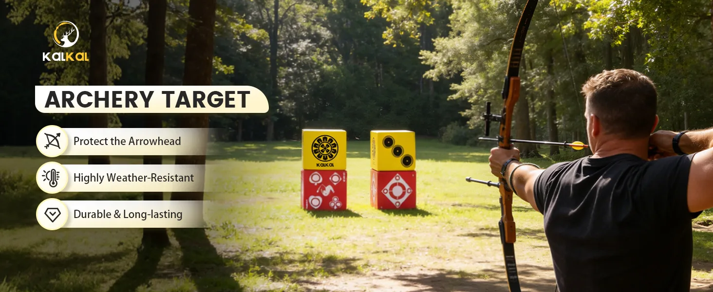 bow shooting practice with the Kalkal archery target block