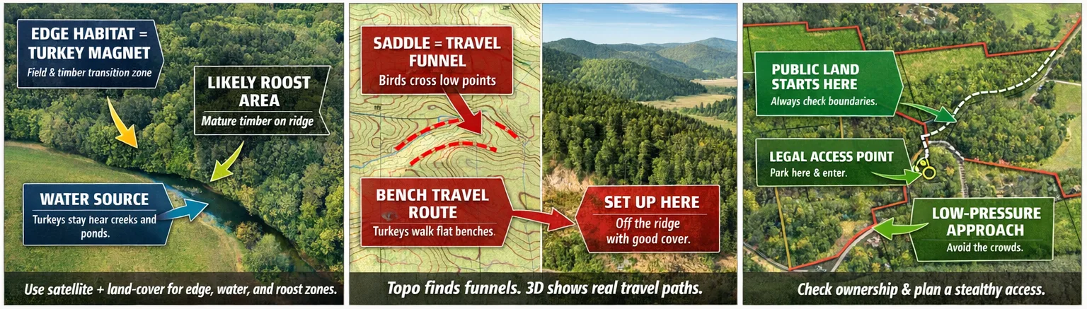 e-scouting map for turkey hunt
