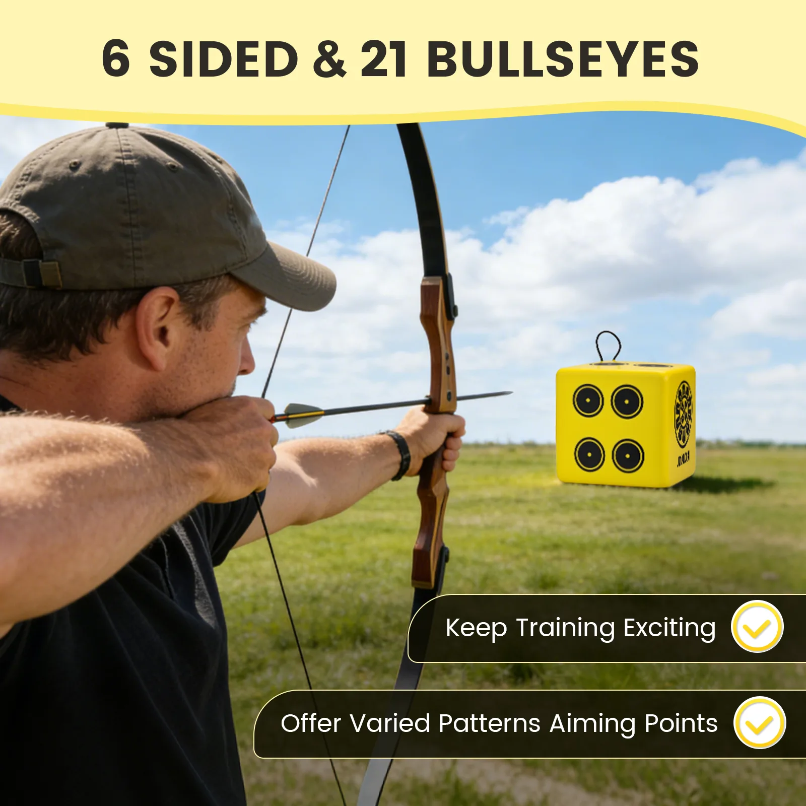 foam archery target block foam archery target block with 6 sides and 21 bullseyes