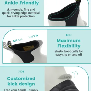 Detail of the easy-off heel kick block, elastic collar, and reflective webbing for effortless wear and night safety