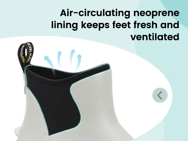 breathable mesh lining keeps feet dry and comfortable inside Kalkal waterproof boots