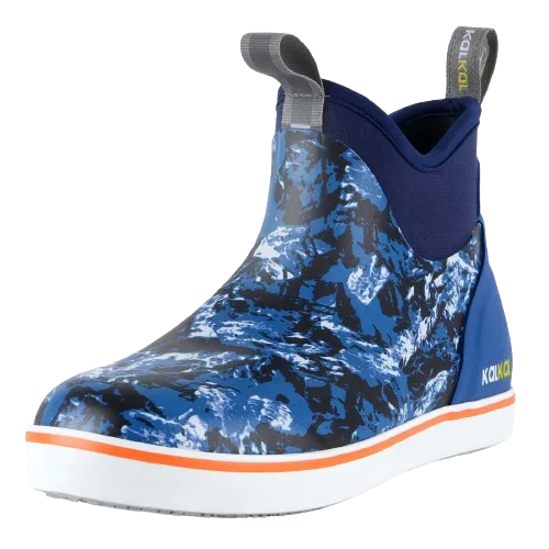 Kalkal men's deck boots in ocean camo color