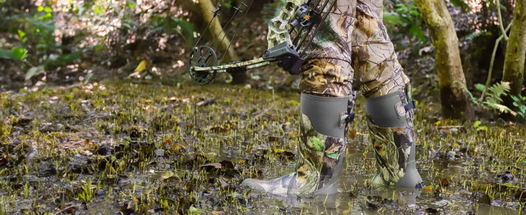 easily wash the Kalkal waterproof hunting boots in stream