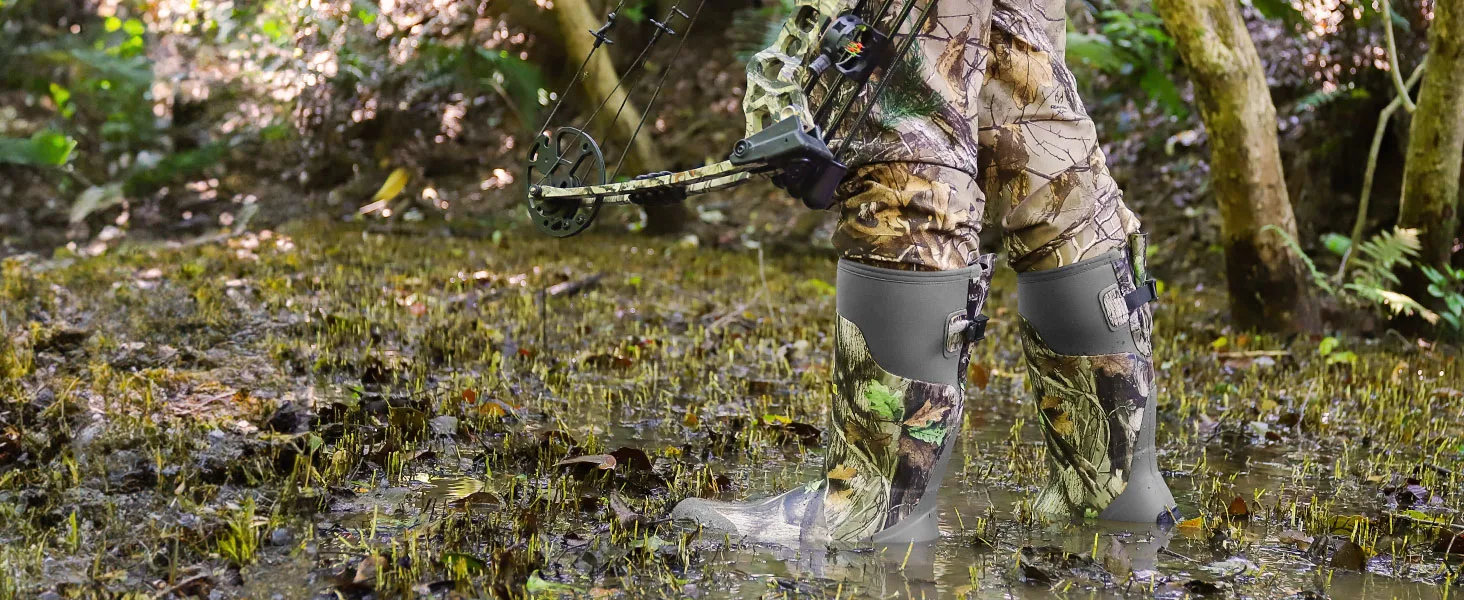 easily wash the Kalkal waterproof hunting boots in stream