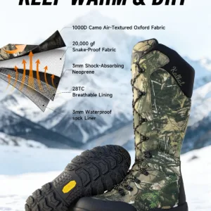 Insulated snake hunting boots built for cold weather hunting