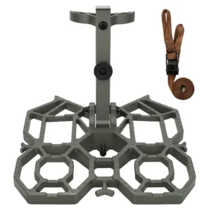 Kalkal wide saddle hunting platform in dark green color, with larger standing surface