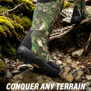 Snake hunting boots providing reliable traction on steep terrain