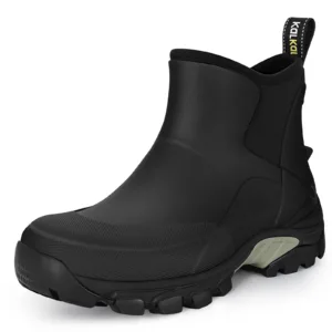 Kalkal Women's waterproof rubber deck boots in black color