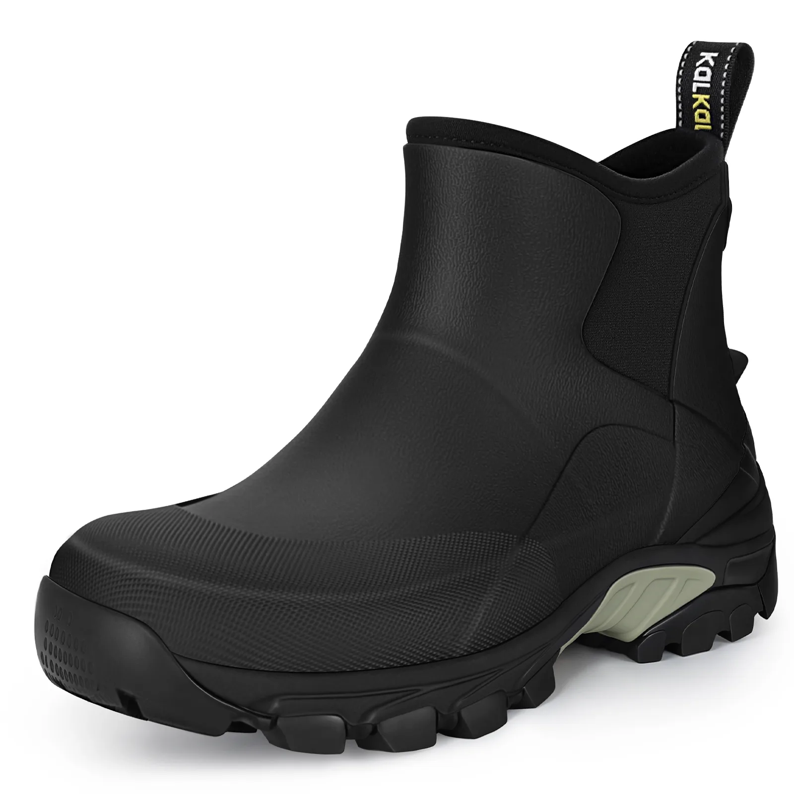 women's ankle deck boots black Kalkal Women's waterproof rubber deck boots in black color