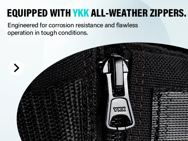 Premium YKK side zipper for quick on and off