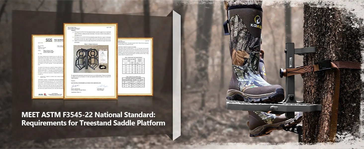 SGS-tested saddle hunting platform evaluated to ASTM standards