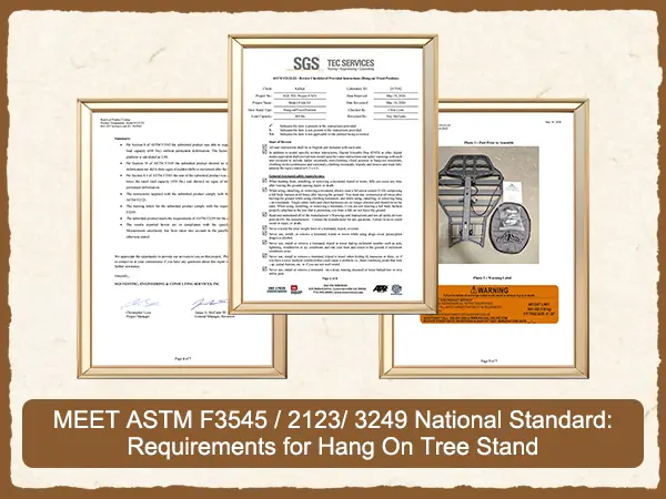 ASTM tested hang-on tree stand designed for reliable support during elevated hunting