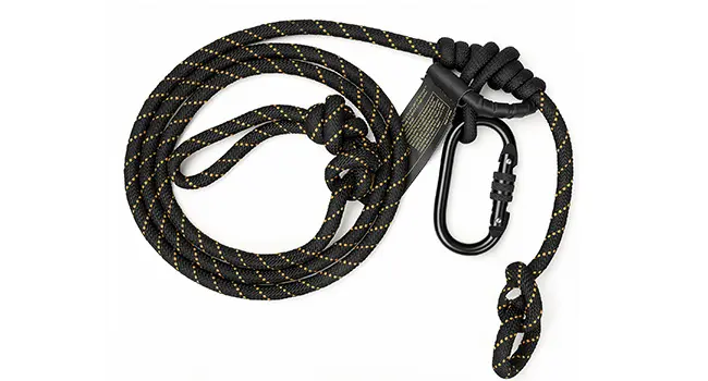 High-strength polyester safety ropes for saddle hunting