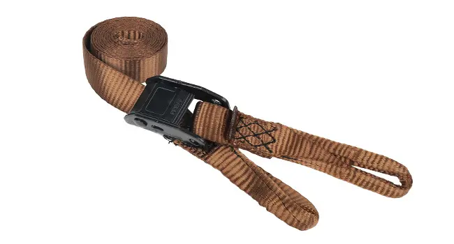 High-strength polyester straps for attaching hunting platform to tree bark