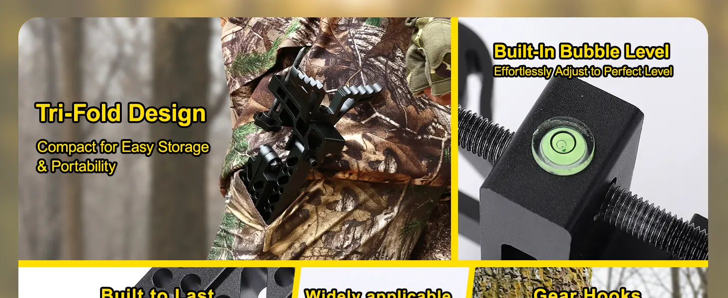 Detailed view of the adjustable components on a hunting camera arm