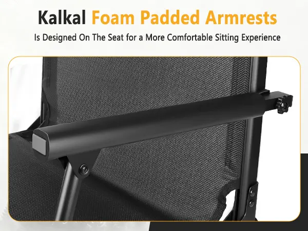 padded armrests on the black mesh hunting chair for added comfort during long sits